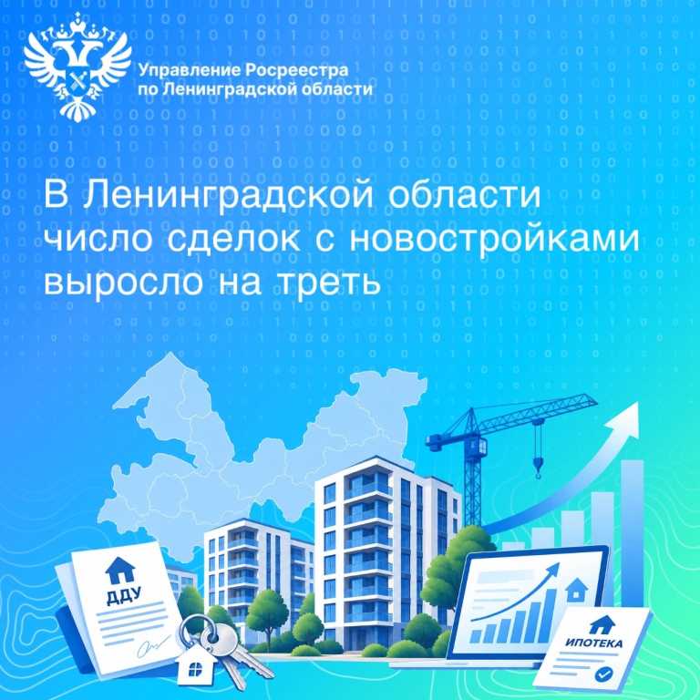В Ленинградской области число сделок с новостройками выросло на треть