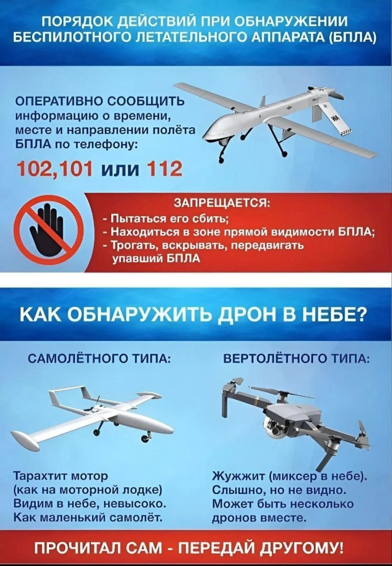 Беспилотная опасность в регионе снята 