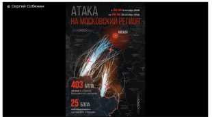 Собянин: с 20:30 по 8:30 на Московский регион летели 403 беспилотника